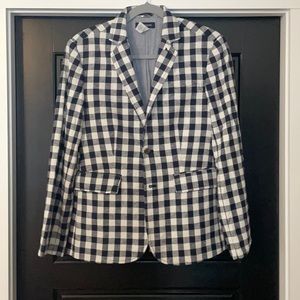 Awesome Boys sport coat!  Crewcuts Size 16 Navy and white check.  Worn twice.